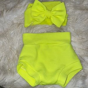 Neon headwrap & bummie set